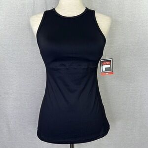 FILA Sport Woman’s Black Tru-Dry Sleeveless  Tank with Built in Bra Sz XS